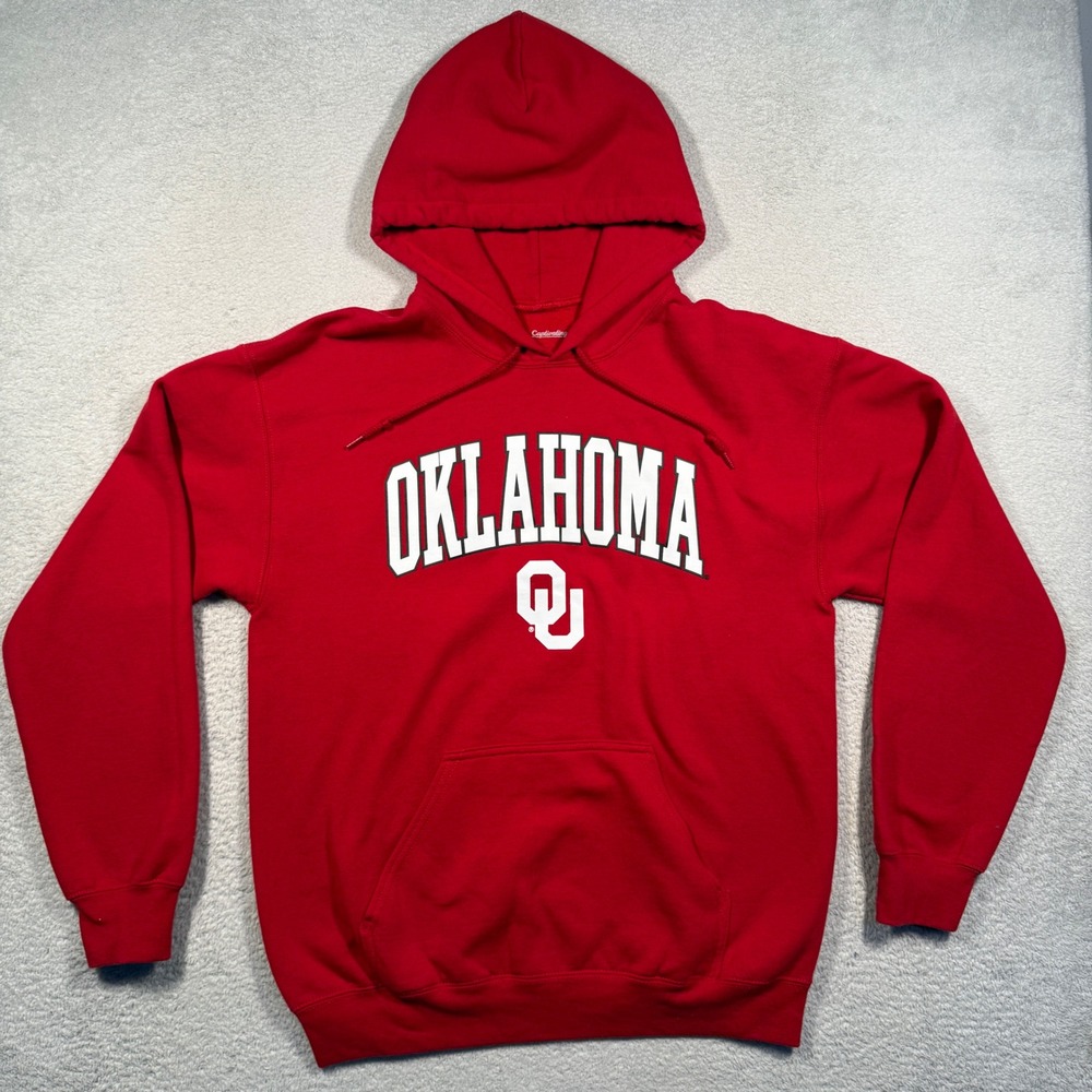 Captivating‎ Oklahoma Hoodie Mens Medium Red OU Sooners NCAA Collegiate Pullover